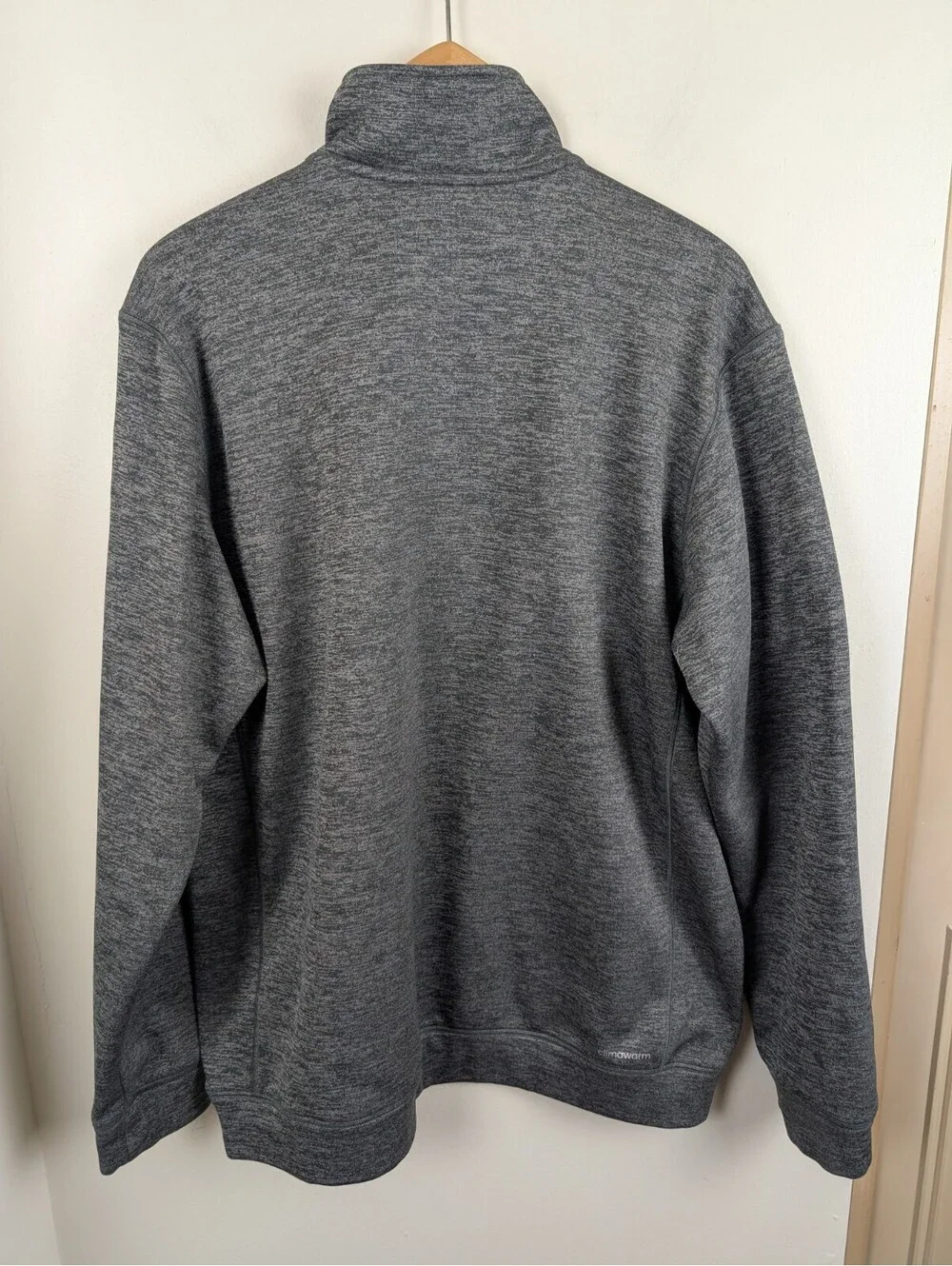 Adidas Mens XL Navy Midshipmen Team Issue Clima Warm Quarter Zip Grey Sweatshirt
